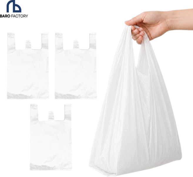 손잡이 비닐봉투 두꺼운 비닐봉지 마트봉투 바로팩토리 화이트, 300개, 10L