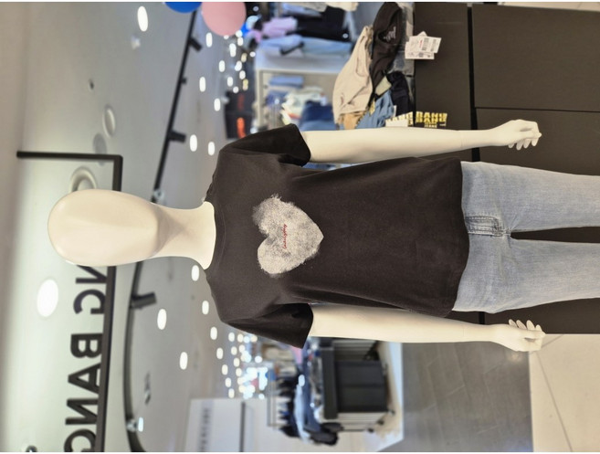 뱅뱅 여름 여성 실버 하드프린트 반팔티셔츠 NTM525