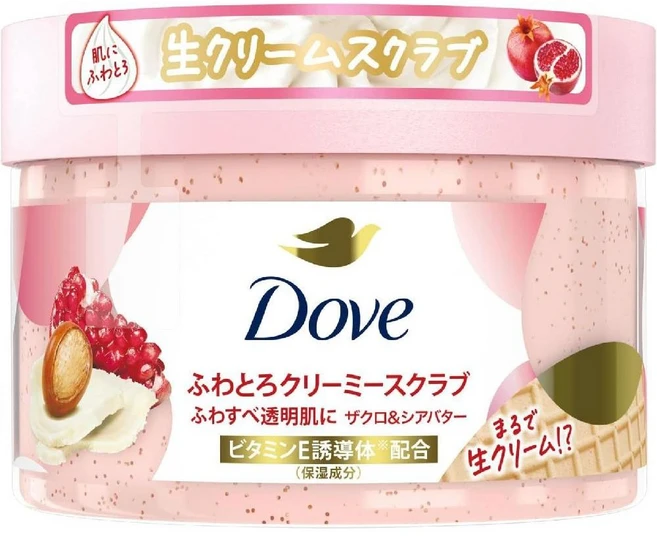 가을뷰티 각질관리템 도브 크리미 스크럽 석류 & 시어 버터 바디 스크럽 298g, 1개, 1g - 쿠팡