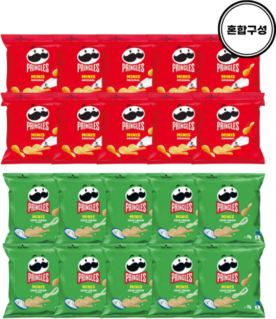 감자 과자 A세트 (프링글스 어니언19g + 오리지널 19g) x10, 1개, 19g