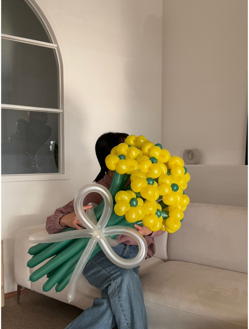 풍선 꽃다발 완제품 졸업식 생일파티 소품 이벤트 어린이집 유치원 학예회 소품 웨딩, 1개, 데이지7송이