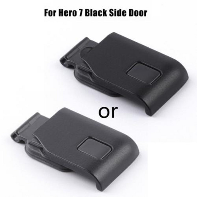 Gopro Hero 8 5 6 7 교체용 사이드 문짝 검정색 배터리 커버 탈착식 C타입 USB 충전 포트 어댑터 수리 부품, 1개