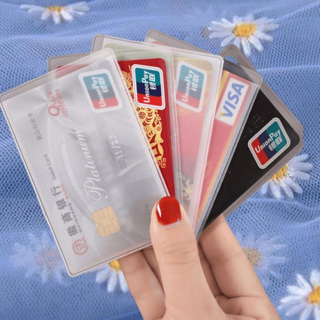 卡套 透明卡套 透明磨砂防消磁銀行卡套身份卡保護套會員卡防窺卡證件卡套證件套 無品牌
