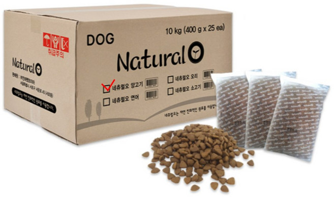 네츄럴오 전연령 강아지 S 건식사료, 오리, 10kg, 1박스