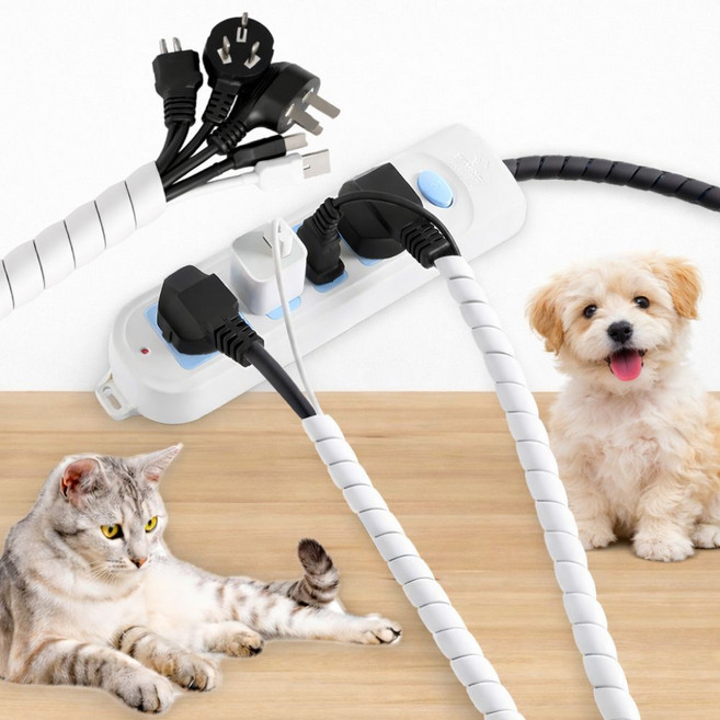 픽앤비 반려동물 물림방지 전선 정리 케이블 커버, 화이트, 2개