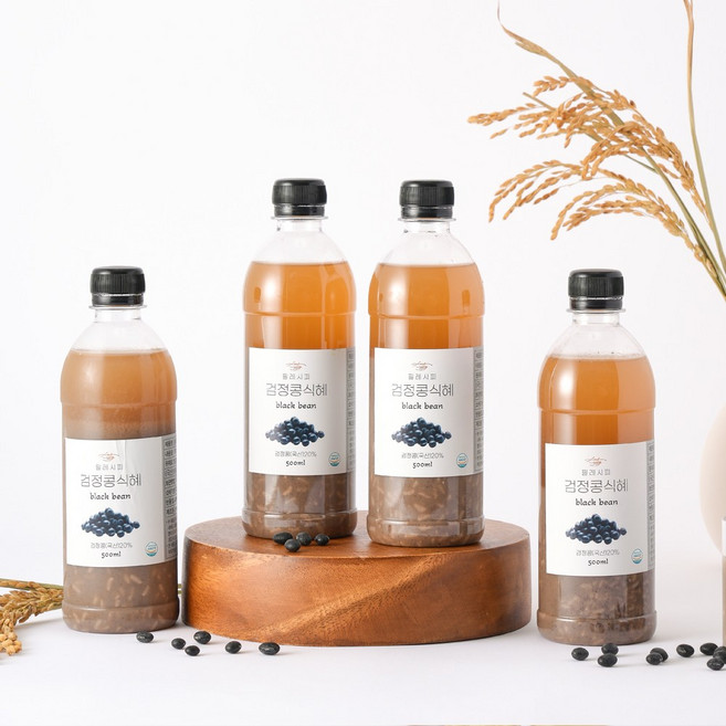 전통방식 그대로 만드는 프리미엄 수제 식혜 4종 검정콩식혜, 4개, 500ml