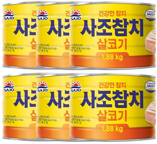 사조 살코기참치, 1.88kg, 6개