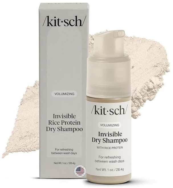 Kitsch 볼류마이징 라이스 프로틴 드라이 샴푸 파우더 - 여성 및 남성용 샴푸 화이트 캐스트 없음 오일 흡수 기름지지 않음 가벼운 색상 여행용 사이즈 | 여성을 위, 보이지 않는 - 쿠팡