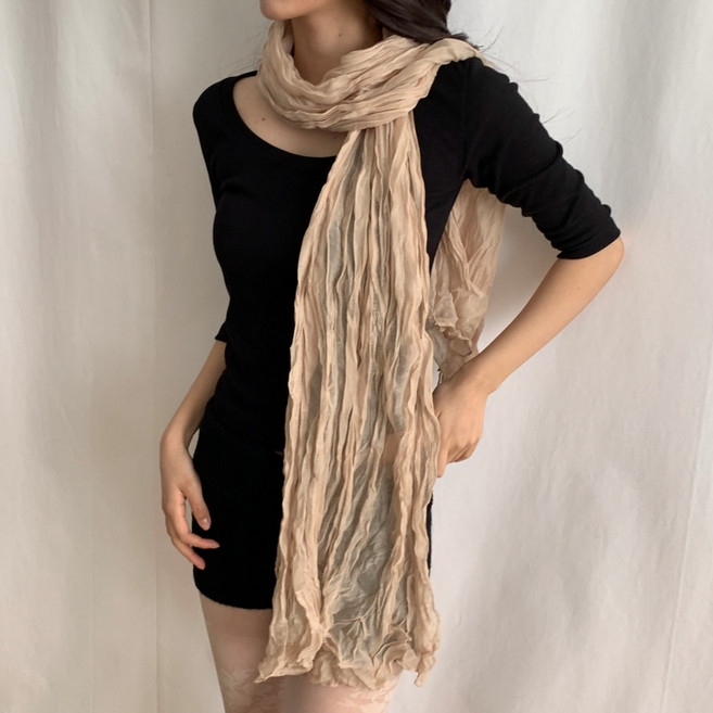 블루씨티 에어리 링클 주름 롱 머플러 스카프