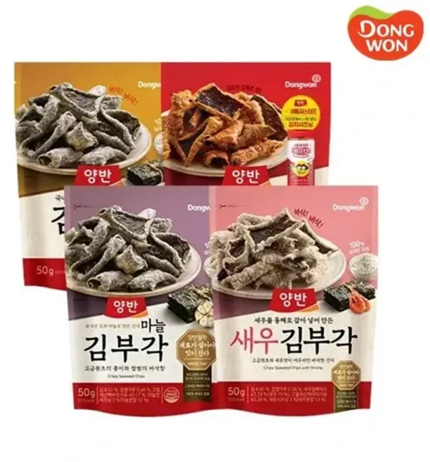 TM 양반 김부각 50g x 4봉 + 김치김부각 50g x 4봉, 8개