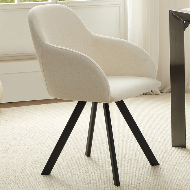 하조이 방수원단사무용의자 회전가능, 화이트