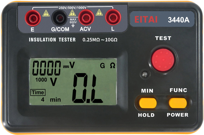 [EITAI전자] EITAI3440A 디지털 절연저항계 0.25M옴~10G옴 AC 0V~600V 공장 직판 저항 측정 전압 측정