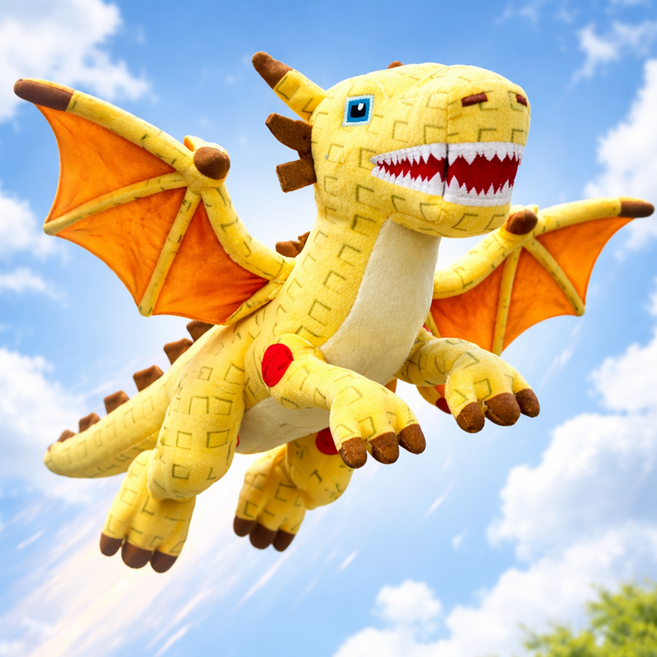 이탈리안 브레인롯 인형 드래고니 카넬로니, 1개, 옐로우, 25cm