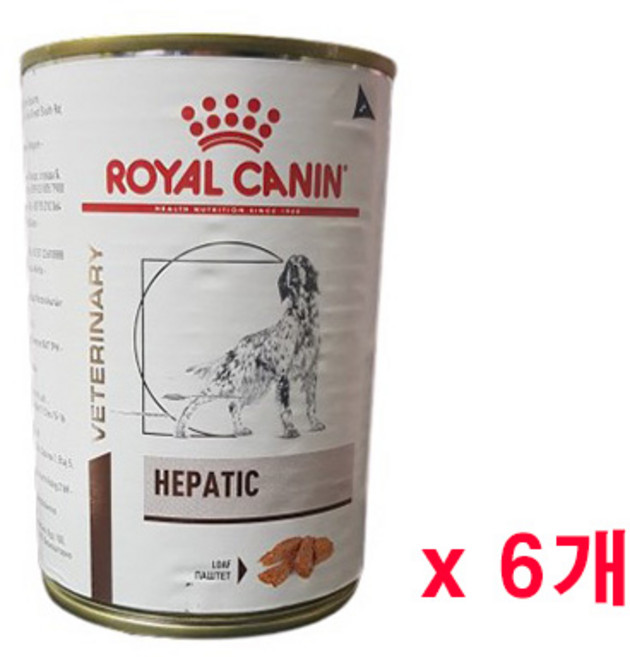 [병원처방식]로얄캐닌 강아지 헤파틱캔(420g x6개)/간부전증상관리 높은소화(유통기한보장), 6개, 420g, 간+장건강