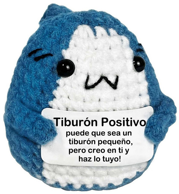 손뜨개 인형 코바늘 뜨개질 상어/오리 장식 격려 카드 포함 긍정 정서 지원 선물 (동료/절친)