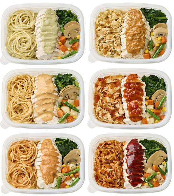 굿스푼 닭한상 양많은 닭가슴살 파스타 두부면 단백질 슬라이스 조각 스테이크 저당 편의점 식단 도시락, 닭한상 파스타 두부면 6종 6팩, 2.61kg, 1세트