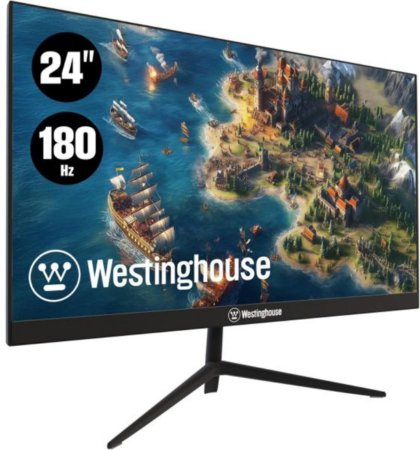 웨스팅하우스 27인치 평면 게이밍 모니터 180Hz 주사율 1ms 응답 속도 AMD FreeSync 지원 저모션 블러 1080p Full HD IPS 디스플레이 사무, 24 Inch, Flat Screen
