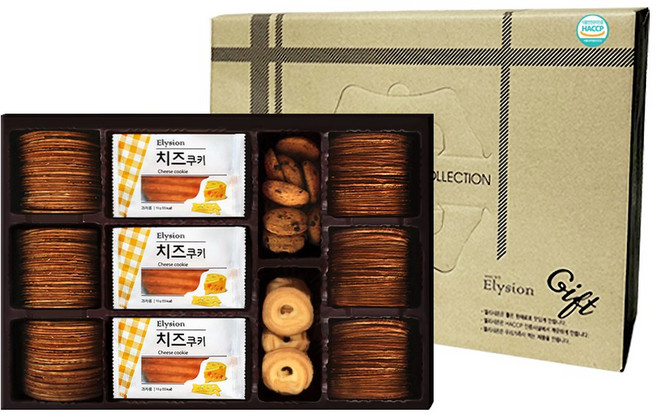 [엘리시온] 종합 전병 행복 세트( 고급 답례품 치즈쿠키 옛날 과자선물세트 ), 1개