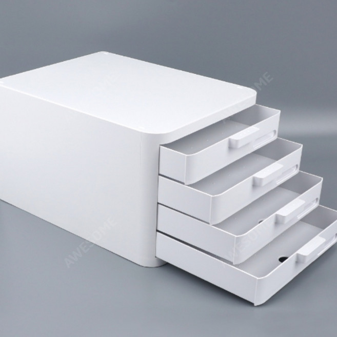 어썸만물상 리템 컴팩트 파일 캐비넷 4단 6단 책상정리함, 4단 - 화이트, 화이트, 상세페이지 참조