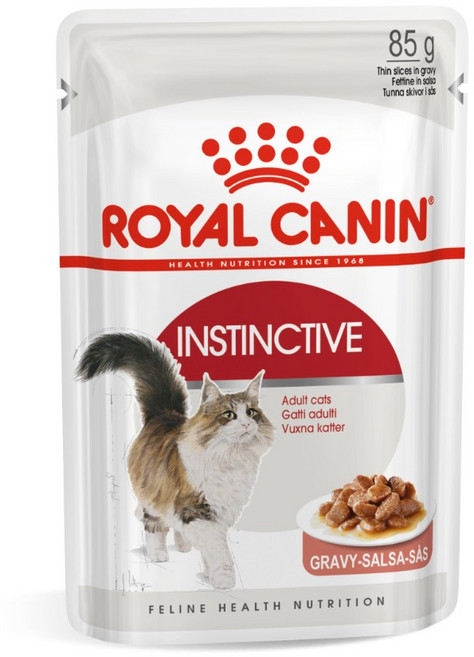 皇家 ROYAL CANIN 本能 INSTINCTIVE 成貓薄片肉汁濕糧餐包 85g, 1個, 成貓理想體態