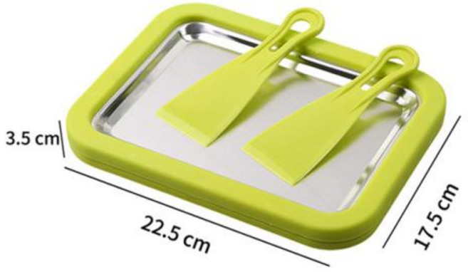 아이스크림 제조기 롤 메이커 다기능 요구르트 기계 2 스페이드 콜드 플레이트 소르베 젤라토 요거트용, 1) Green B, 1개