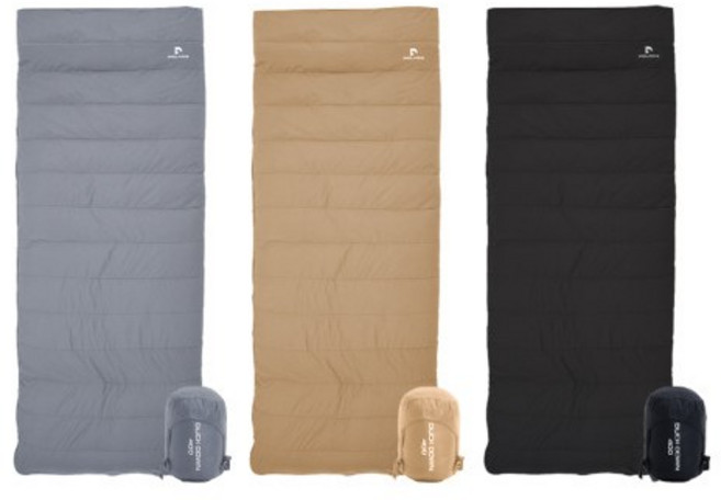 폴라리스 덕다운 400 오리털 침낭 사계절용 차박 캠핑이불 더블 월 봉제, 1개, 블랙 400