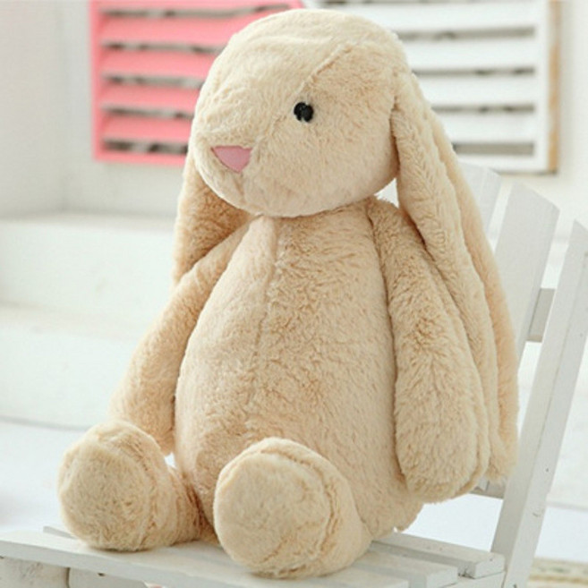 可愛小兔子毛絨玩具公仔寶寶安撫玩偶抱枕靠墊交換禮物生日禮物送朋友送女友送閨蜜, 黃色長耳兔,40厘米不含耳朵（0.3千克）