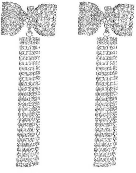 Supra Diamanto Pink Cubic Zirconia Tassel Drop Earrings for Women 18K Gold Plated Stainless Steel