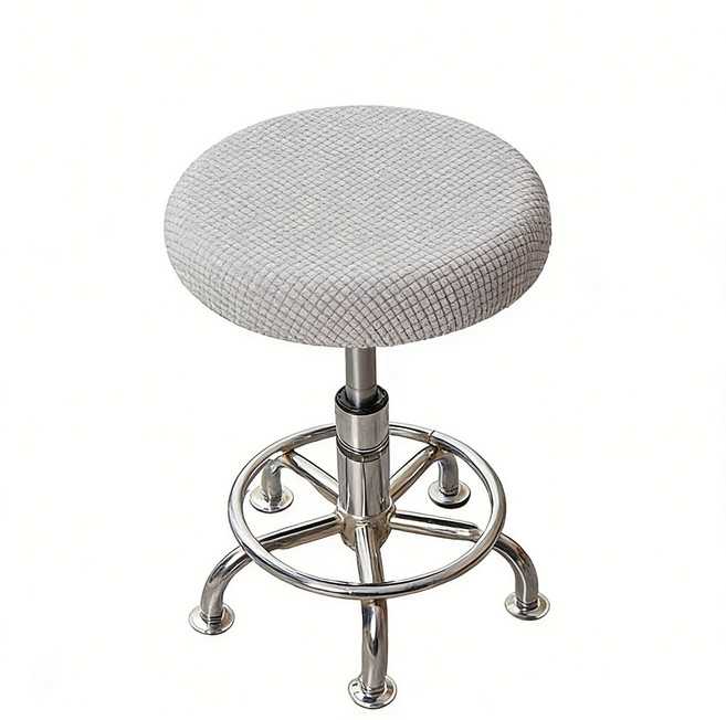 JS 원형 고탄력 의자 커버, 1개, 라이트 그레이