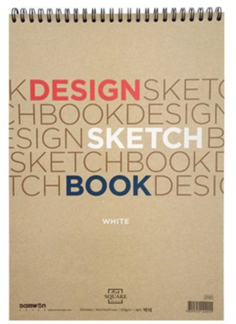 아트스퀘어 디자인 스케치북 A4 20매 세로형 4개, 단일 지류 사이즈