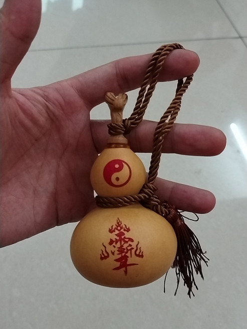 道家養劍葫蘆掛件 天然葫蘆 桃木劍, 如圖所示, 1個