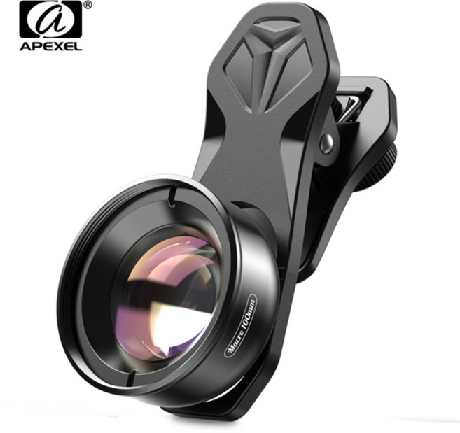 APEXEL APL-HB100mm 스마트 폰 매크로 렌즈 4K HD 전화 카메라 배경 iPhone 11/XS/XS Max/XR/X/8/8 Plus 호환