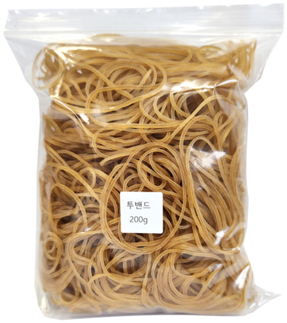 [고무나라] 투밴드 고무줄 200g (노랑색), 1개
