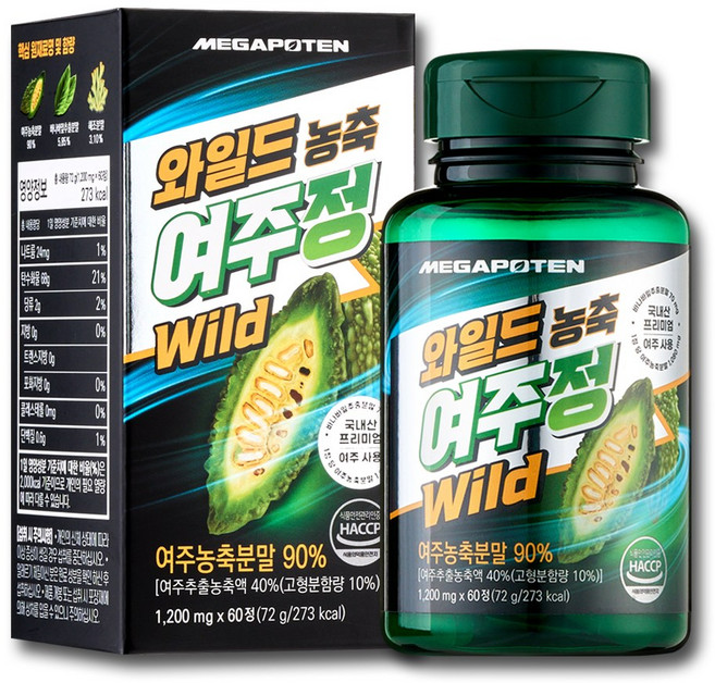메가포텐 와일드 농축 여주정 / 고함량 여주 바나바잎추출물, 1개, 60정