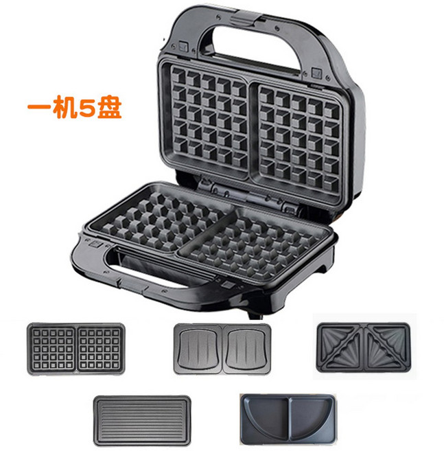 브레빌 3in1 샌드위치 메이커 와플 토스터기 주방 샌드위치기 VST074X 점보, 5세트 와플 샌드위치 스트라이프 조개 팬케이크