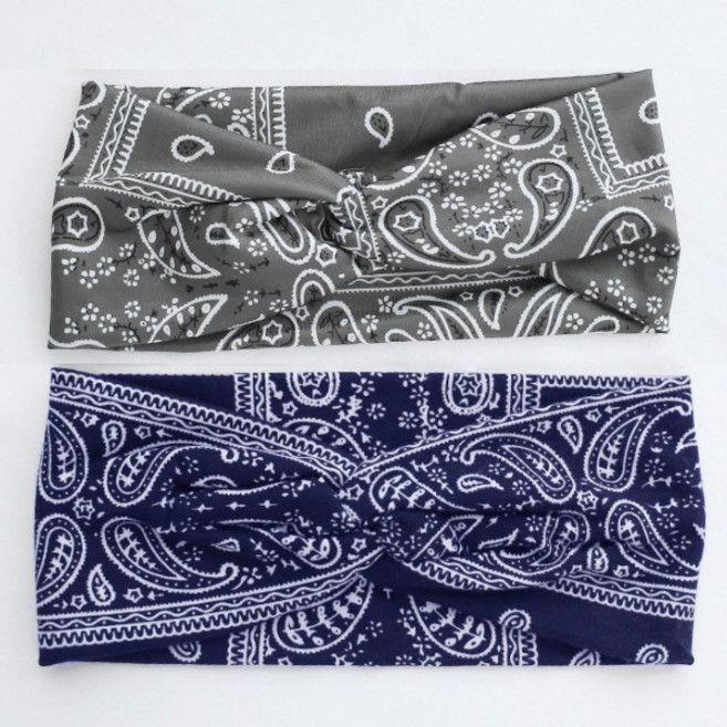 MISS21 트레이딩 반다나 터번 헤어밴드 머리띠 2pcs 세트 (hb1421)