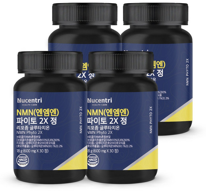 뉴센트리 100% 식물 유래 NMN 엔엠엔 파이토 2X 정, 4개, 30정