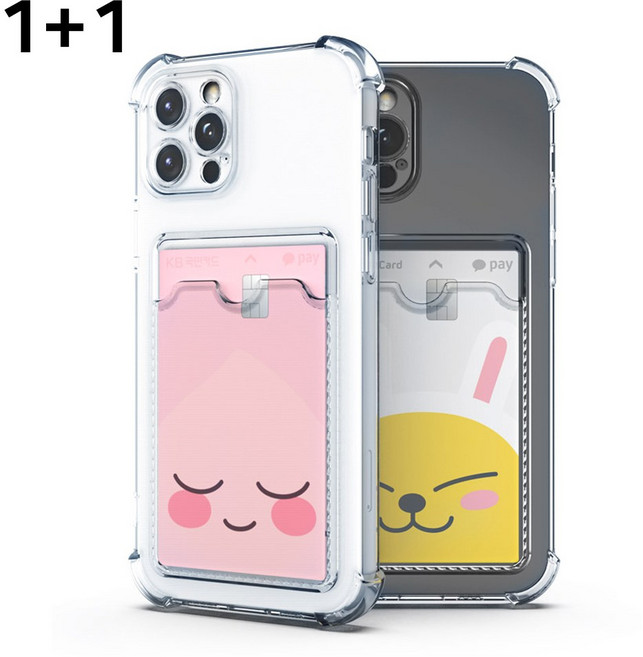 잇케이스 1+1 갤럭시 버디 케이스 투명 카드