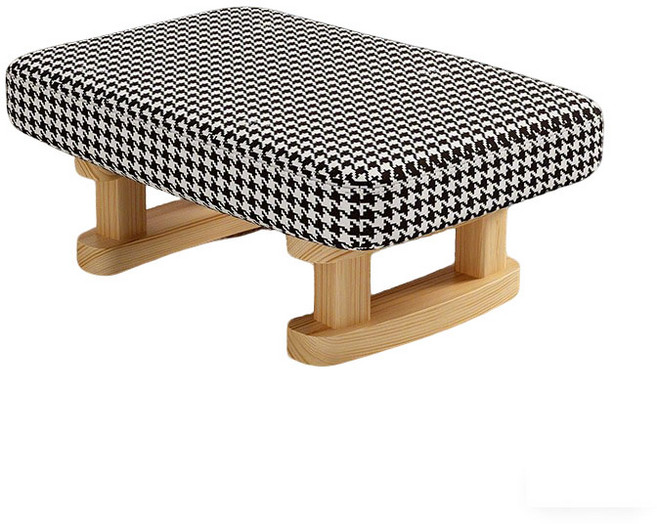 가정용 낮은 의자 원목 스툴 소파 발판 사무실 발판 미니 쇼파 스툴 의자 YSQ, 1개, 하운드 투스 체크