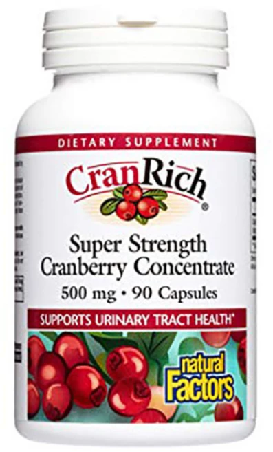 내추럴팩터 크랜리치 슈퍼 스트렝스 농축 크랜베리 500mg 90캡슐 x2팩, 90정, 2팩 - 쿠팡