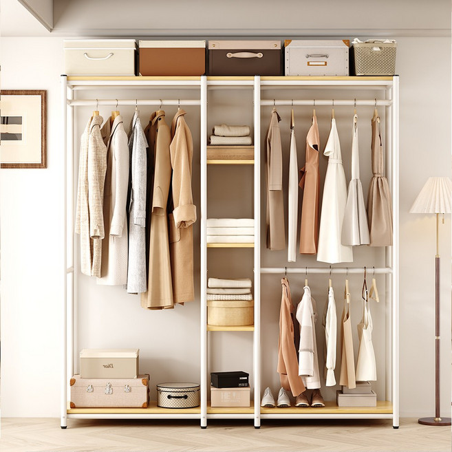 라온프리 철제 드레스룸 모던 시스템행거, 우드