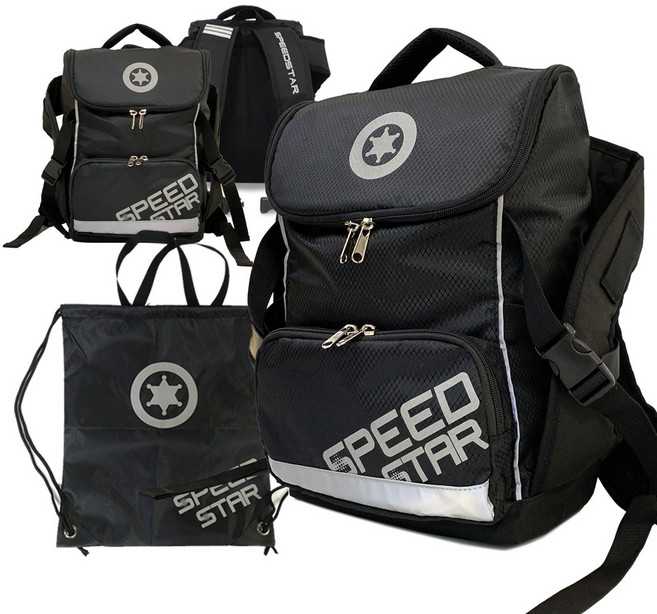스피드스타 프로 아동용 인라인가방 + 보조가방, 1개, 블랙