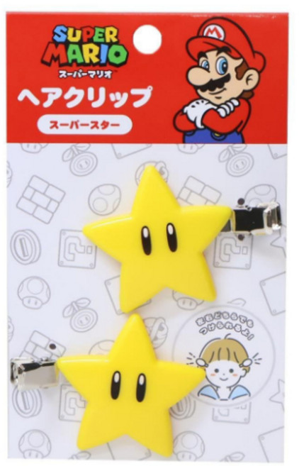 SUPER MARIO 馬力歐兄弟 造型 瀏海髮夾 無敵星星 兩入組