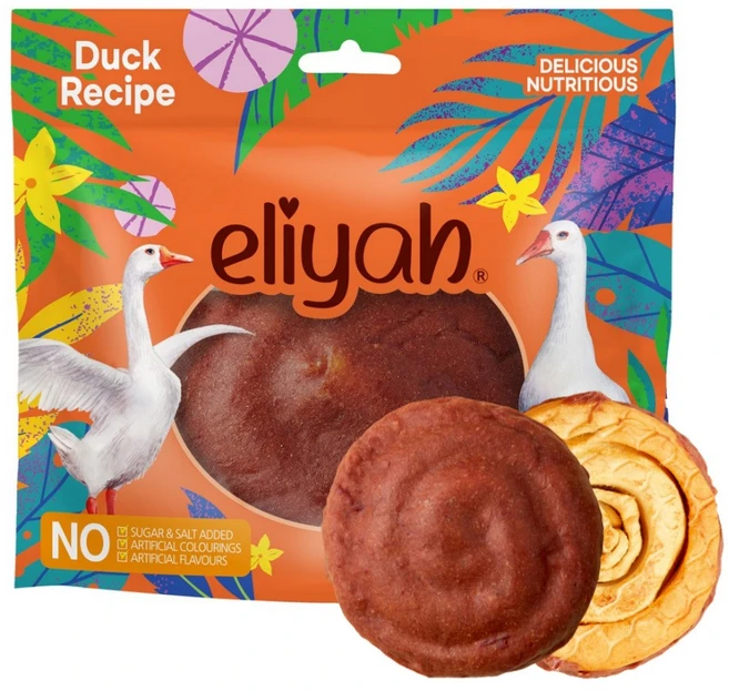 [4+1 세트] 엘리야 오리롤 강아지 대형견 오래먹는 간식 대형 개껌 대형견껌, 5개, 오리안심살 - 쿠팡