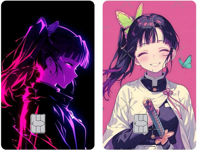 귀멸의칼날 카드스티커 카드커버 체크카드 신용카드 카드스킨 귀칼 카드커스텀, 1세트, 카나오(B)