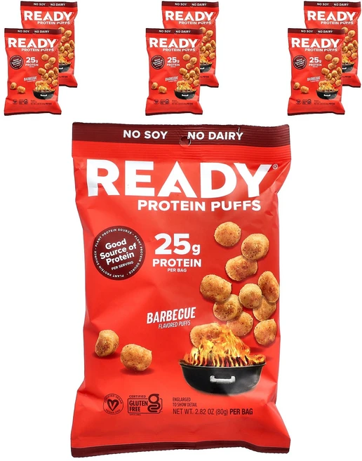 Ready Protein Puffs Barbecue 6 Bags 2.82 oz 80 g Each, 1개, 80g - 쿠팡