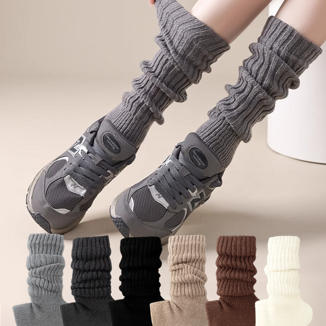 비블럭 고리형 넉넉한 도톰 니트 레그워머 겨울 루즈핏 니삭스 요가 필라테스 댄스용 워머 6colors