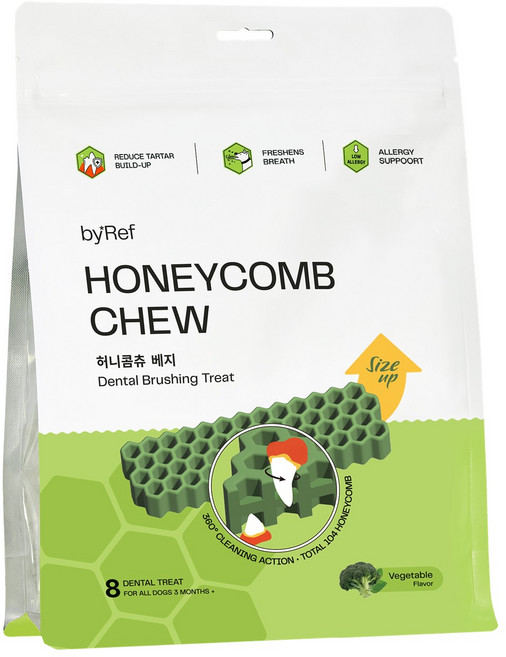 바이레프 허니콤츄 강아지 덴탈껌 M, 베지, 128g, 1개