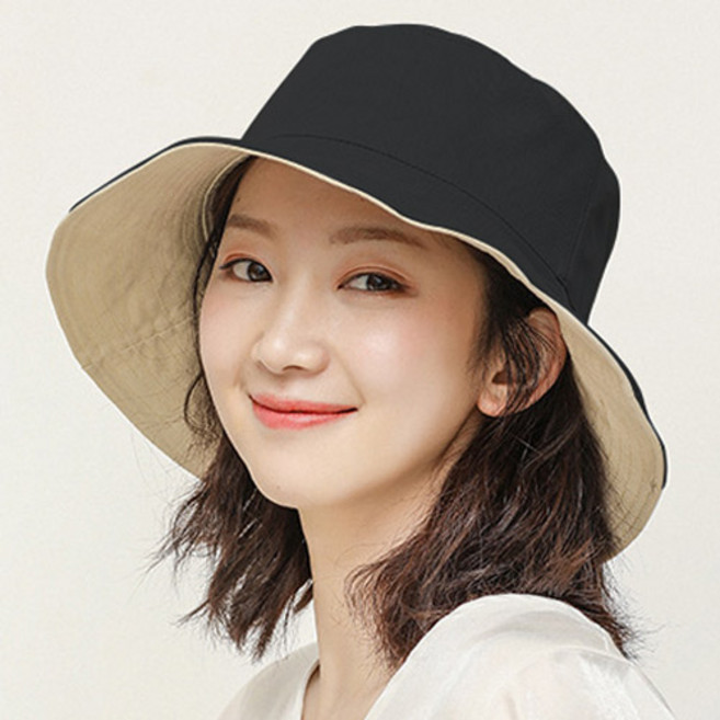 데이즈원 여성 벙거지 모자 여자 양면 학생 넓은 챙모자