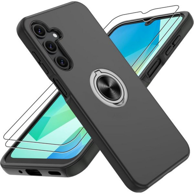 Gritup Moto G Stylus 5G 2024 케이스 (HD 화면 보호필름 2개 포함) 충격 방지 360° 자석 링 홀더 및 킥스탠드 기능이 있는 2024용 휴대폰